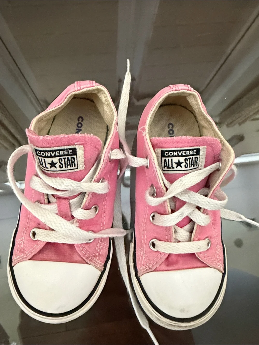 Converse Kids Pink Canvas Low-Top Sneakers
